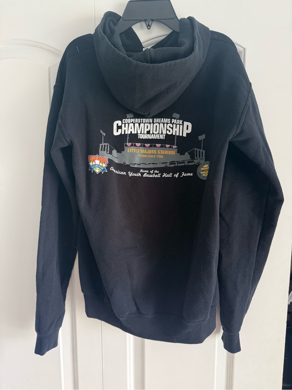 Cooperstown Championship  Tournament Youth Baseball Hoodie Kids XL Black